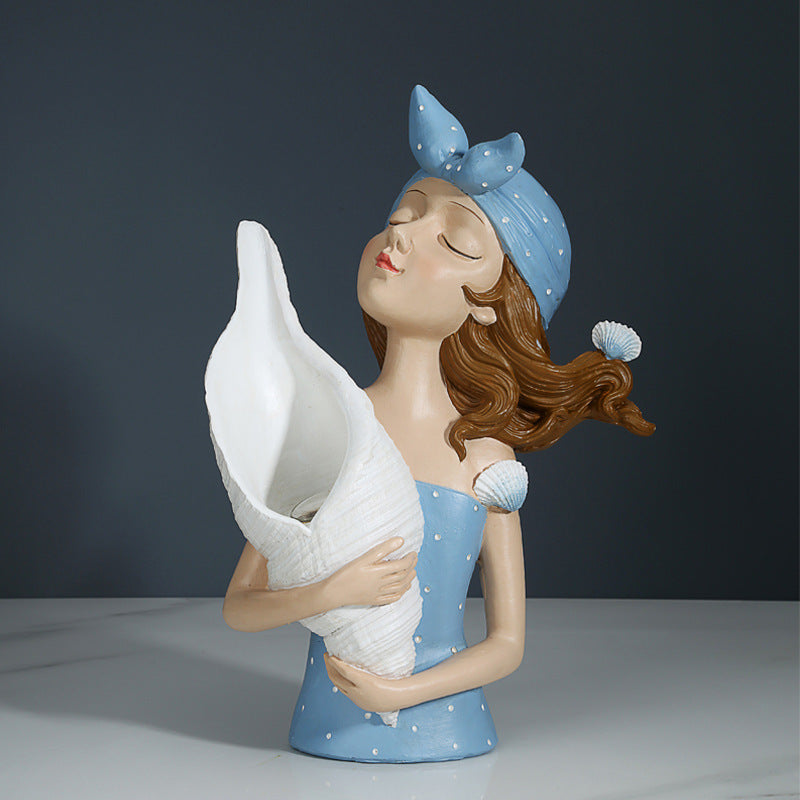 Resin Nordic Bouquet Girl Ornament