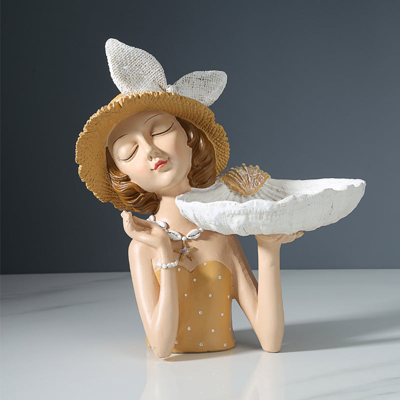 Resin Nordic Bouquet Girl Ornament