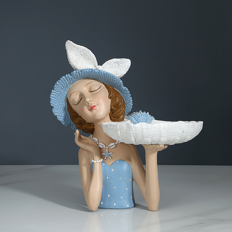 Resin Nordic Bouquet Girl Ornament