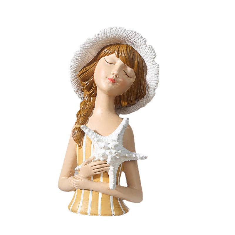 Resin Nordic Bouquet Girl Ornament